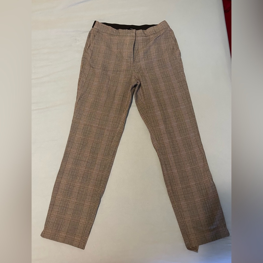 Zara Women’s Tan Plaid Chinos